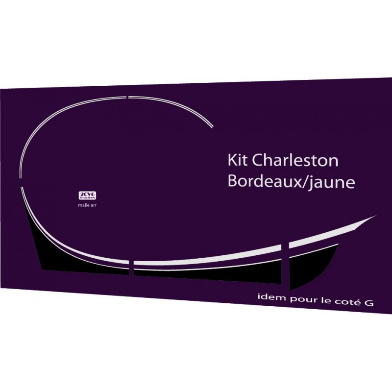 Kit Adhésif complet pour Charleston Bordeau & noir Haute qualité 2cv