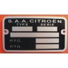Plaque de Constructeur Citroën - 2cv NM Fin