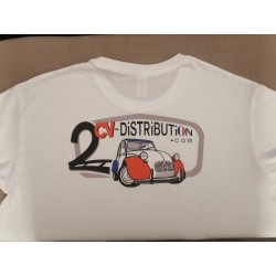 Tee-Shirt 2cv-Distribution - Blanc