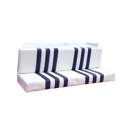 Banquette Complète Arrière Blanche Rayée Bleu pour Méhari