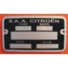 Plaque de Constructeur Citroën 78 x 43 x 1mm sur Alu -2cv NM Simple
