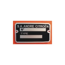 Plaque de Constructeur Citroën 78 x 43 x 1mm sur Alu - 2cv AM Simple