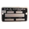 Plaque de Constructeur Citroën 78 x 43 x 1mm sur Alu -2cv NM Complète