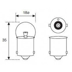 Ampoule 06 Volt 15 Watt Blanche pour Feux Arrière et Clignotant AM