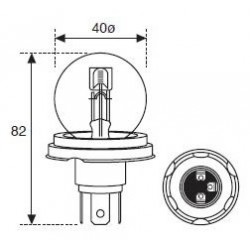 Ampoule 06 Volt 45/40 Watt Blanche pour Phare CE