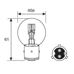 Ampoule R2 12 Volt 35/35 Watt Blanche - Culot BA21D