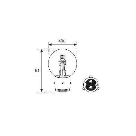 Ampoule R2 12 Volt 35/35 Watt Jaune - Culot BA21D