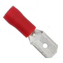 Cosse Electrique Plate Male Ø 5.00 Vinyle Rouge 0.5~1.0 mm²
