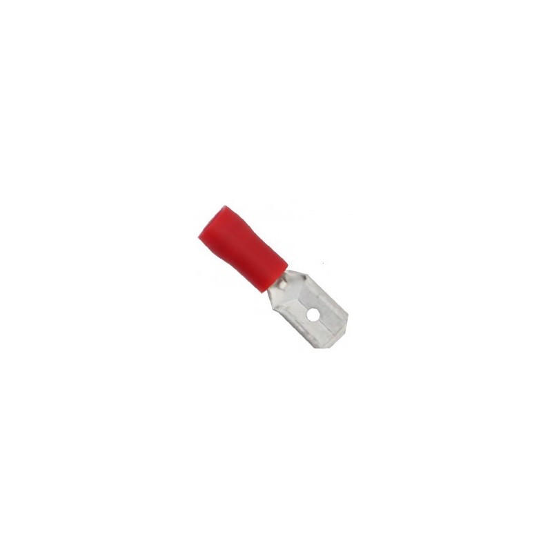 Cosse Electrique Plate Male Ø 5.00 Vinyle Rouge 0.5~1.0 mm²